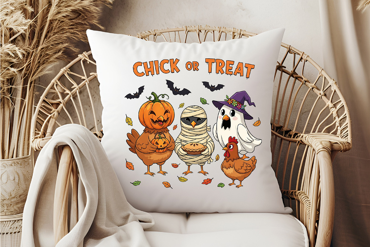 Chick or Treat Png,Halloween Chicken, an Illustration by DreamCafeArt (Photo 6 of 7)