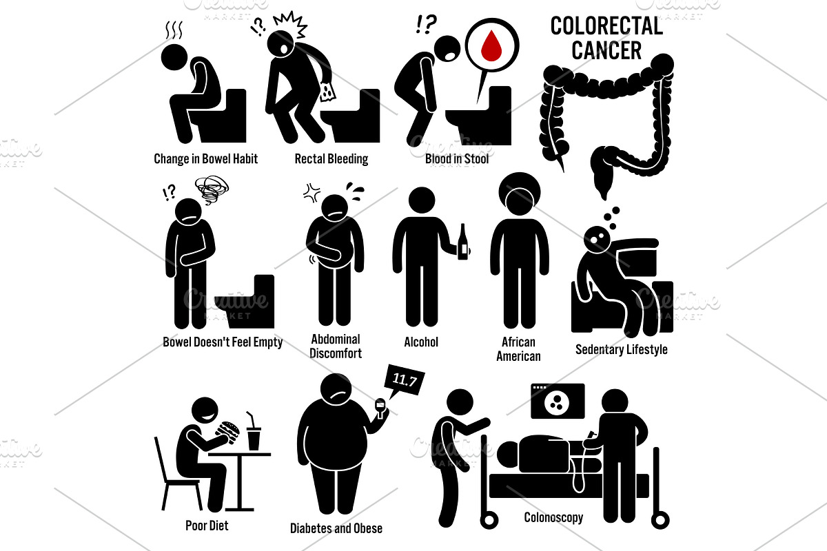 Colon and Rectal Colorectal Cancer, an Icon by Leremy Stick Figures