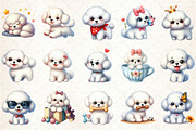 Bichon Frise Dog Watercolor Clipart, an Illustration by Rose Art (Thumbnail 2 of 4)