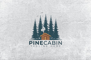Pine Cabin Logo template