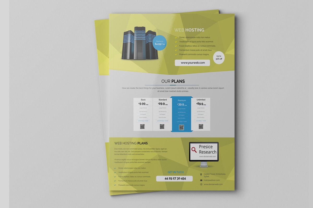 Web Hosting Flyers Template, a Flyer Template by Design_Space (Photo 3 of 3)