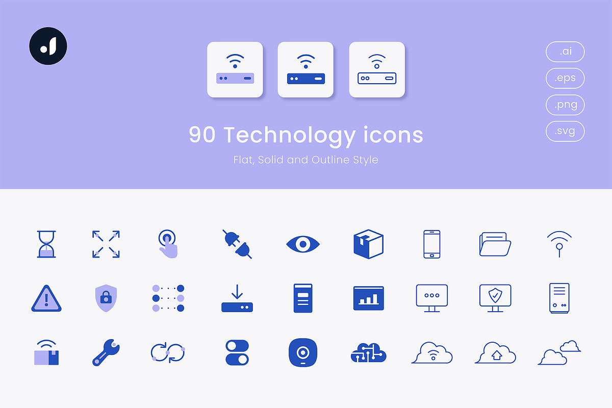 340 Icons Bundle for the Future, a Solid Icon by Jump Studio (Photo 3 of 16)