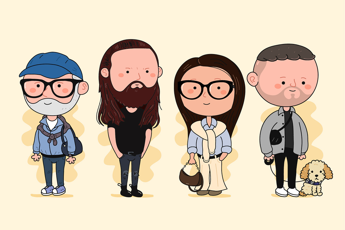 70+ Cute People Characters Set, a Person Illustration by Slavko Kahovsky (Photo 2 of 4)