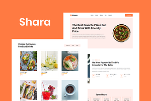 Shara - Food & Drink Landing Page