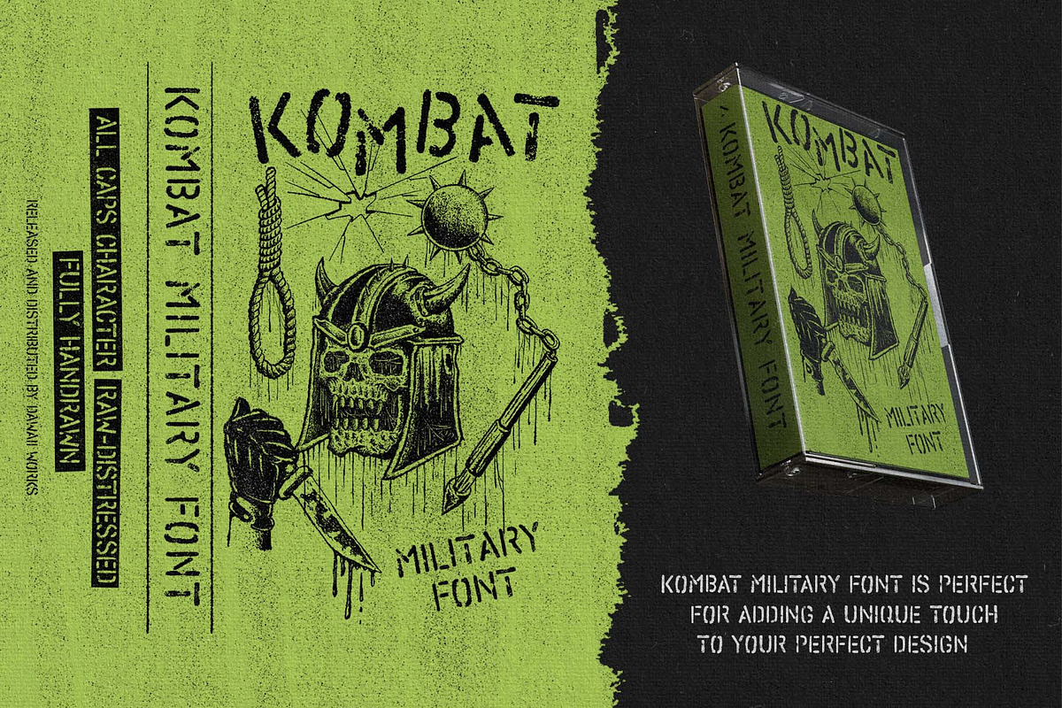 DW KOMBAT MILITARY, a Handwritten Font by Dawaii Goods (Photo 4 of 7)