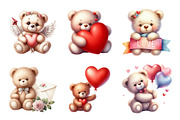 Teddy Bear Valentine Clipart, an Illustration by Design Market (Thumbnail 2 of 5)