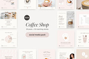 Canva Coffee Shop templates, a Social Media Template by LiliesandBerries (Thumbnail 3 of 23)