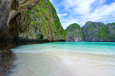 beautiful nature scenic landscape famous landmark beach Maya bay, a Nature Photo by Casanowe-studio