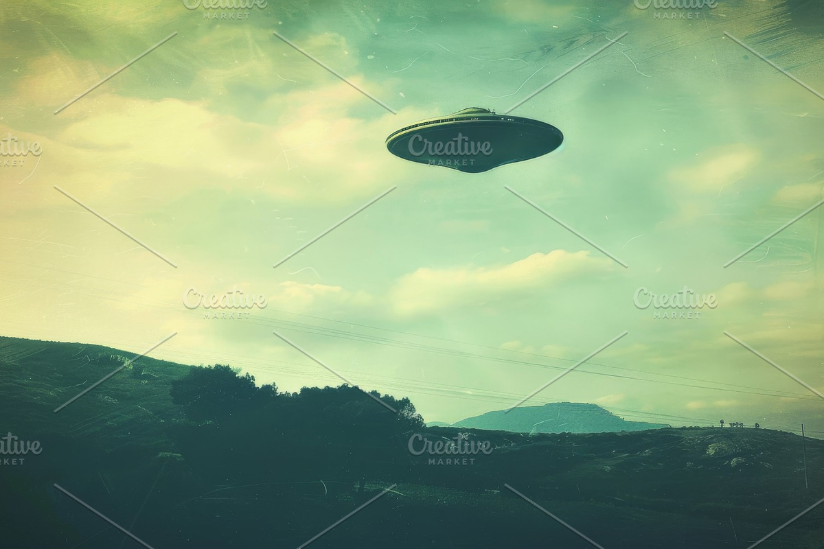 97 UFO objects flying in the sky, a Transportation Photo by Handmadefont (Photo 84 of 101)