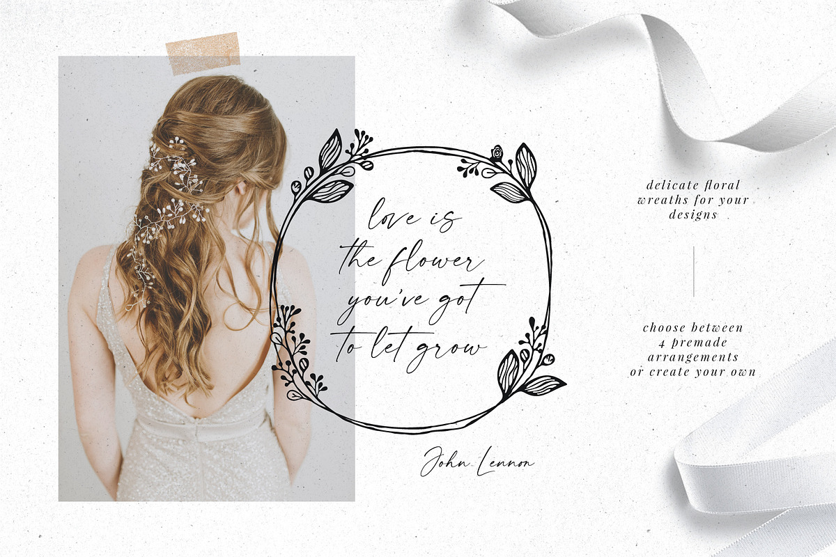 Floral Wreaths & Botanical Shapes, a Decorative Illustration by Pigment Café (Photo 2 of 8)