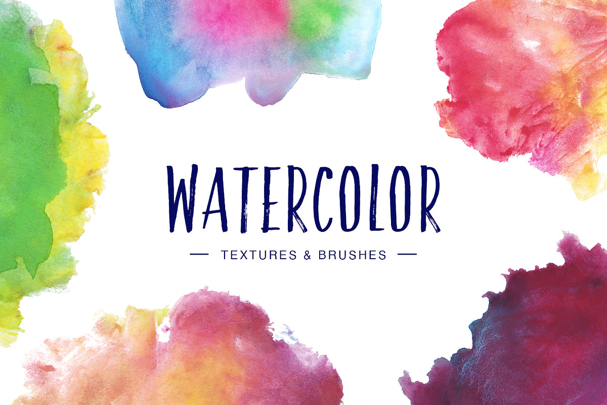 Watercolor Textures & Brushes, a Texture Graphic by P.F. Creative Lab (Photo 1 of 5)