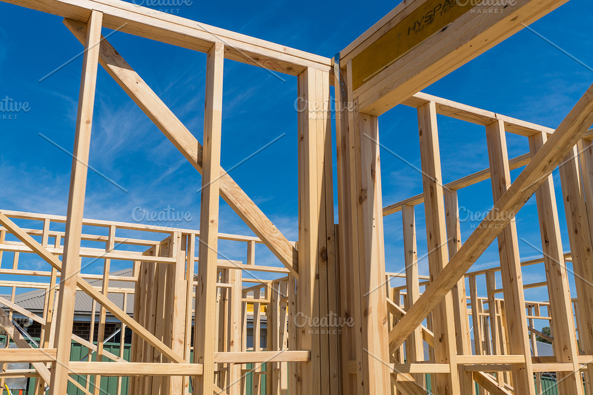House frame under construction 2 containing frame, build, and building, an Industrial Photo by HBStocks (Photo 1 of 2)