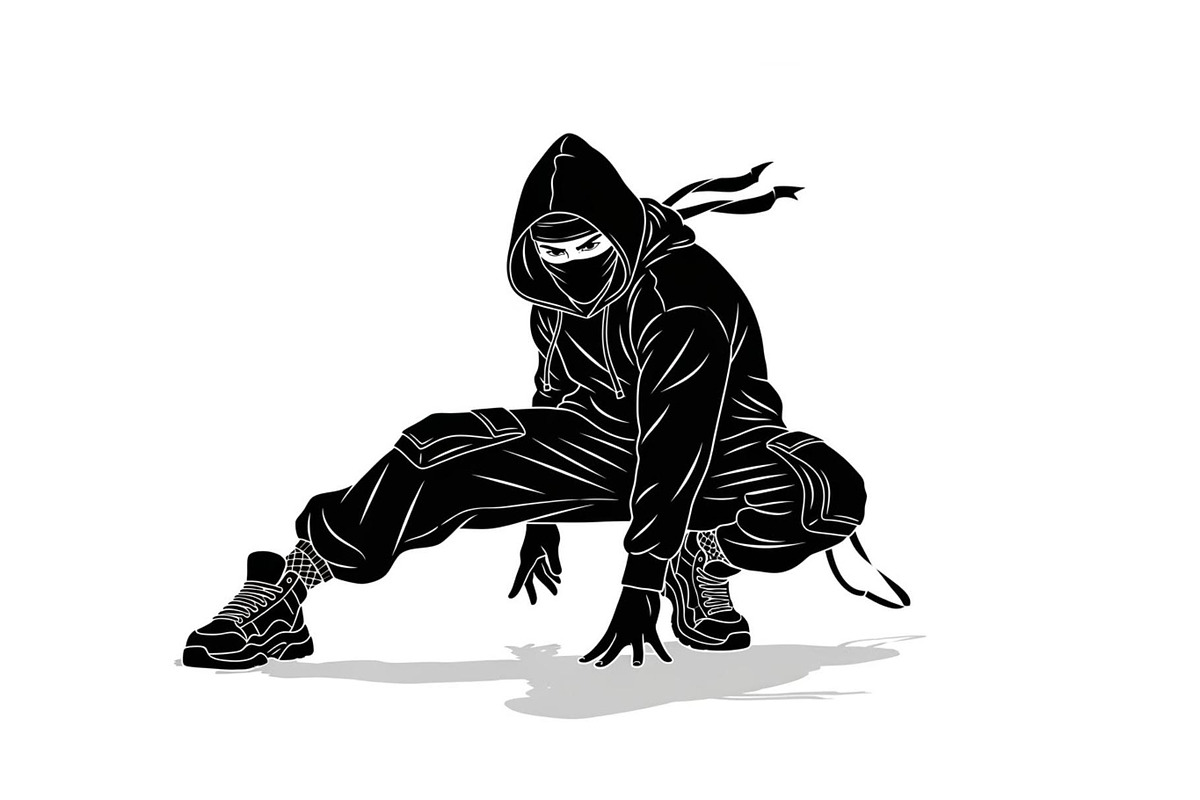 Hooded Street Ninja Silhouette, an Illustration by Gfx_Store (Photo 8 of 10)