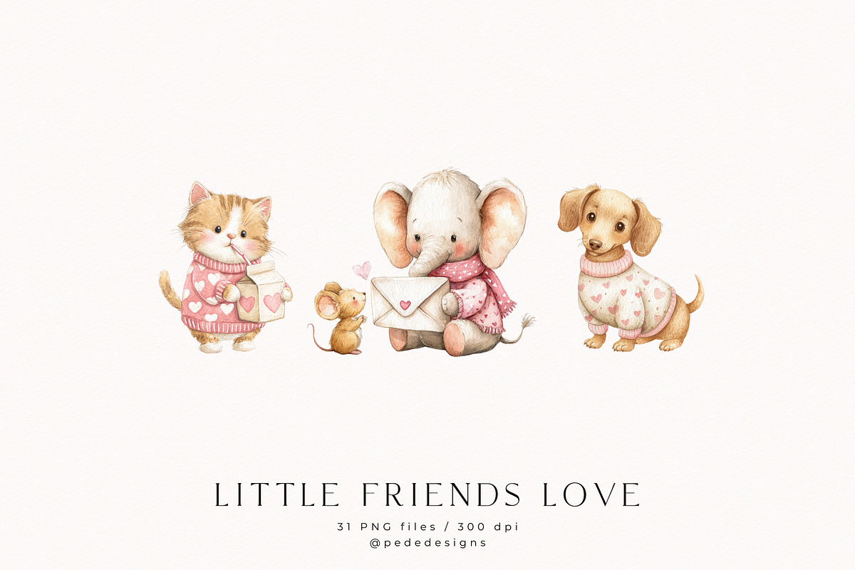 Little Friends Love, an Animal Illustration by PeDe Designs (Photo 3 of 11)