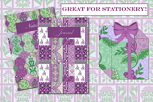 Bohemian Patchwork Purple And Green