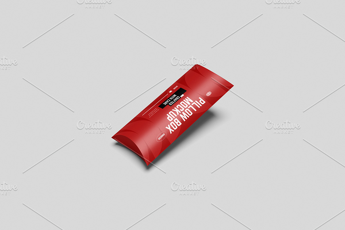 Pillow Box Packaging Mockup, an Advertising Mockup by Gatamotion (Photo 3 of 5)