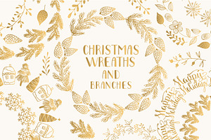 Christmas Wreaths And Branches