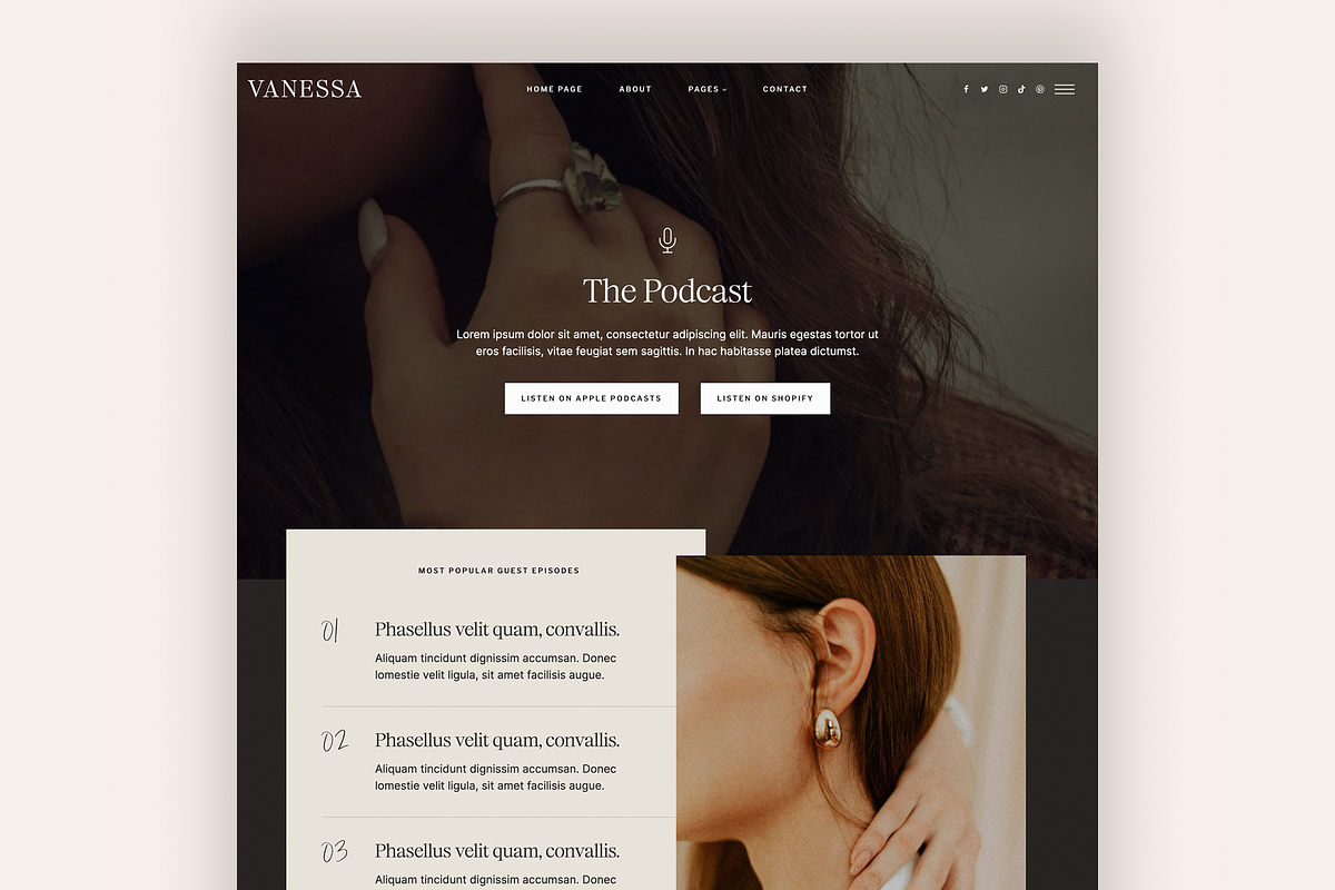 Vanessa - Feminine WordPress Theme, a WordPress Template by Creative Her (Photo 4 of 6)