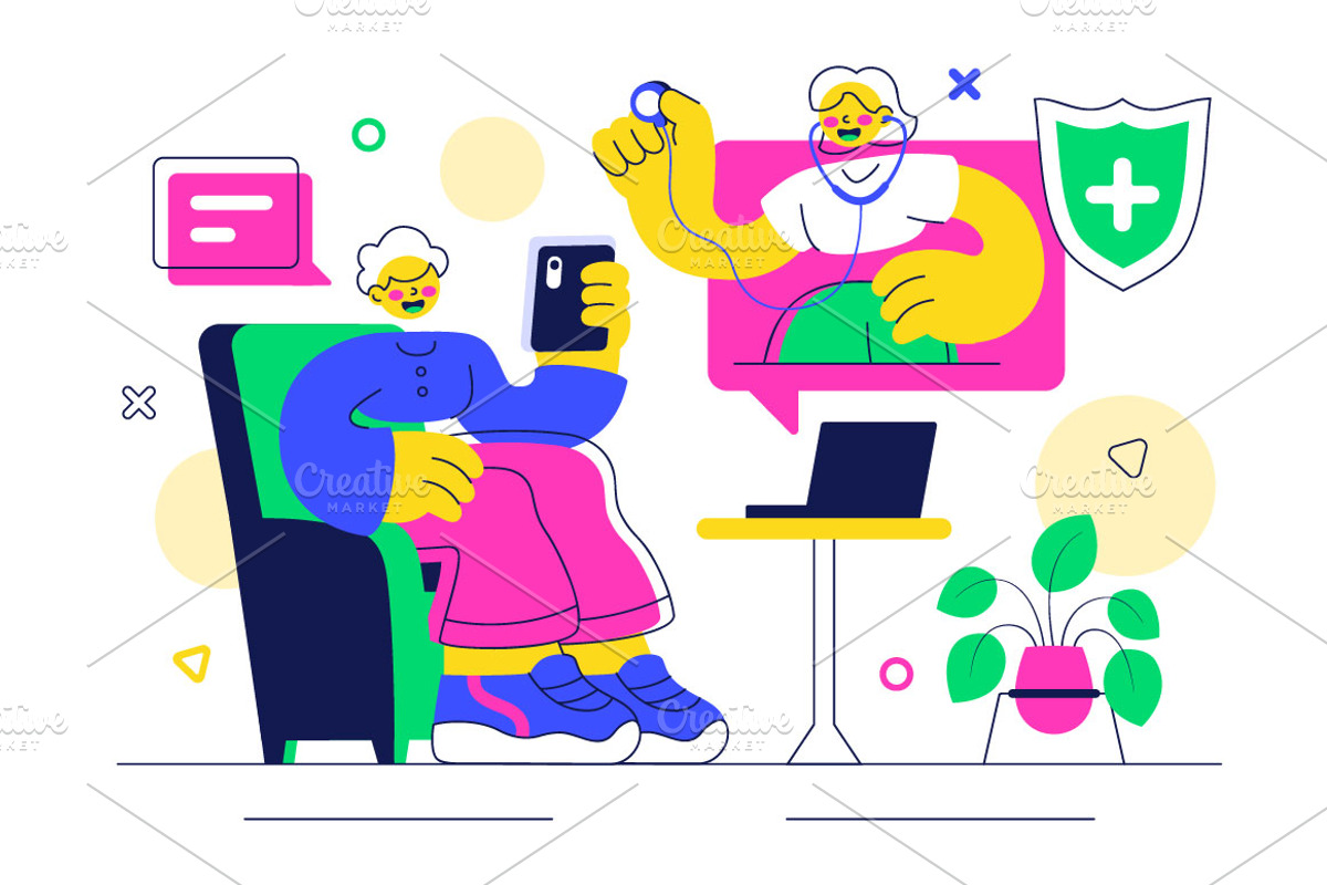 10 Telehealth Consultation Service, a Healthcare Illustration by denayunebgt (Photo 2 of 4)