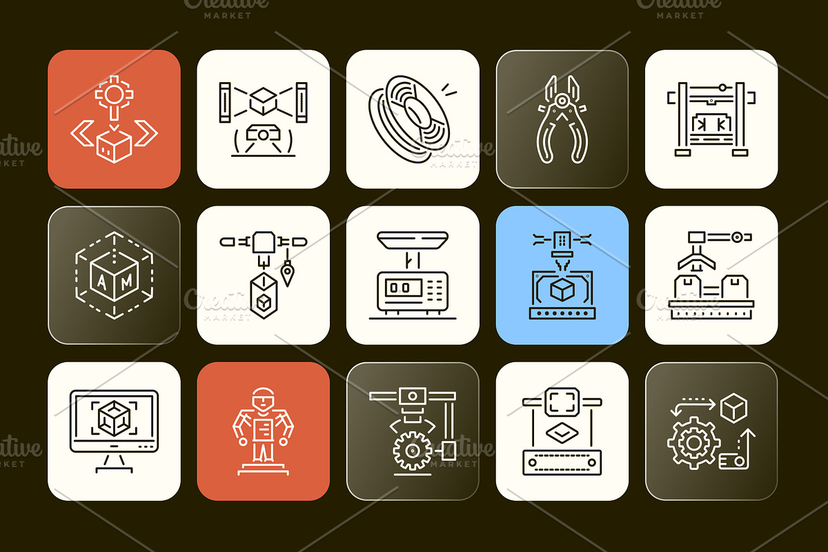 Animated 3D Printing Icon Set, an Icon by Prosymbols (Photo 5 of 5)