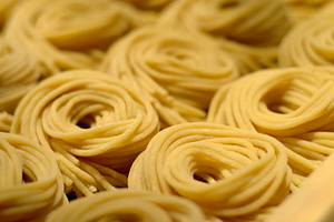 Spaghetti containing food, pasta, and fresh