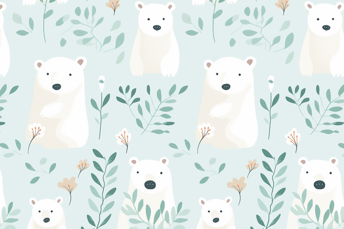 Cute polar bears, a Pattern Graphic by AlexandraTret (Photo 1 of 3)