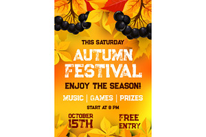 Fall Festival Of Autumn Harvest Poster Template