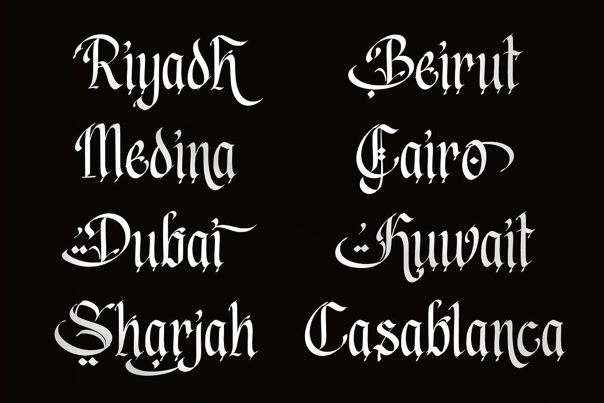 Haryth Mirage - Blackletter Arabic, a Blackletter Font by Randi Irvan | Rvandtype (Photo 4 of 11)