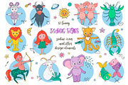 Cute Zodiac signs, an Object Graphic by Maya Ivart (Thumbnail 2 of 10)