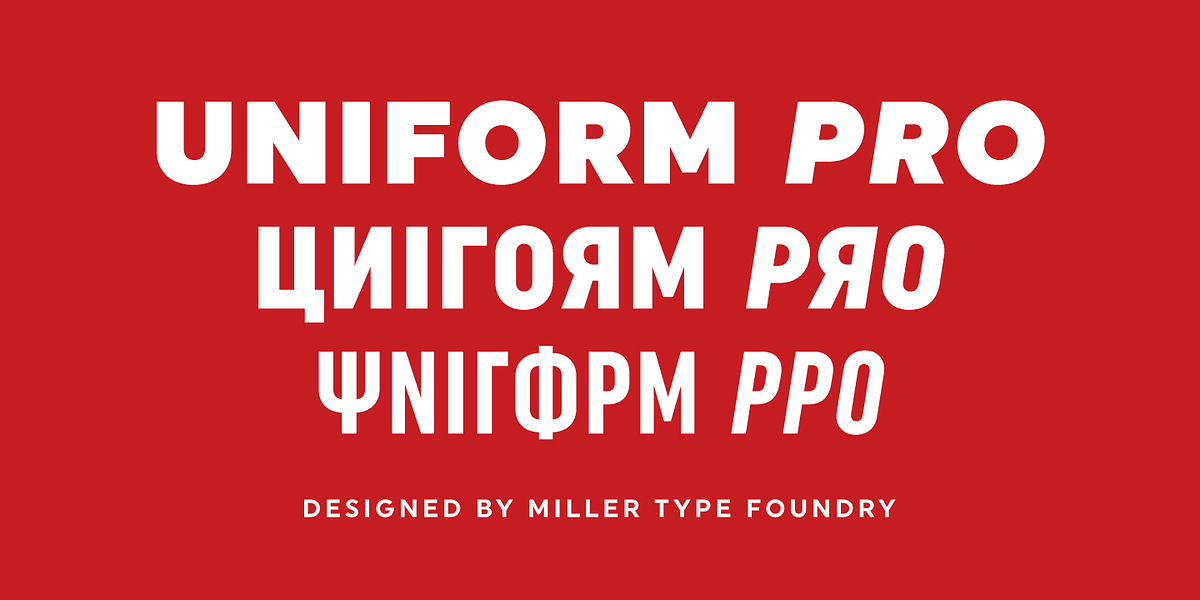 Uniform Pro, a Sans Serif Font by Miller Type Foundry (Photo 1 of 14)