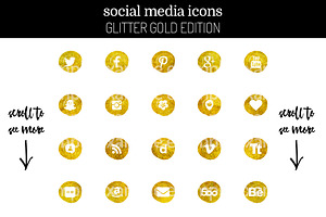 29 Feminine Gold Social Media Icons