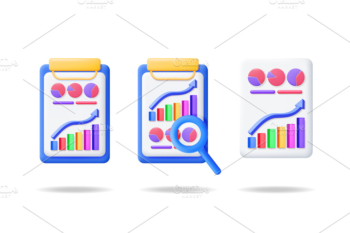 3d vector illustration set of, a Finance Illustration by Abscent