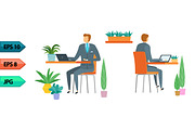 Vector business character poses set, an Object Graphic by julia_musdotter (Thumbnail 10 of 15)