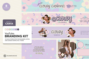YouTube Branding Kit - Floral Pastel, a Social Media Template by KloudCanvas