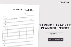 Printable Savings Tracker - Planner