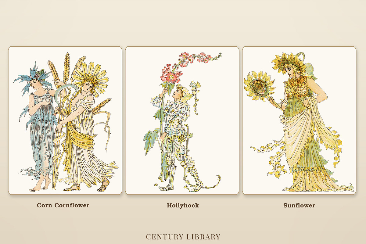 Vintage Flower Fairy Illustrations, a Decorative Illustration by Century Library (Photo 3 of 10)