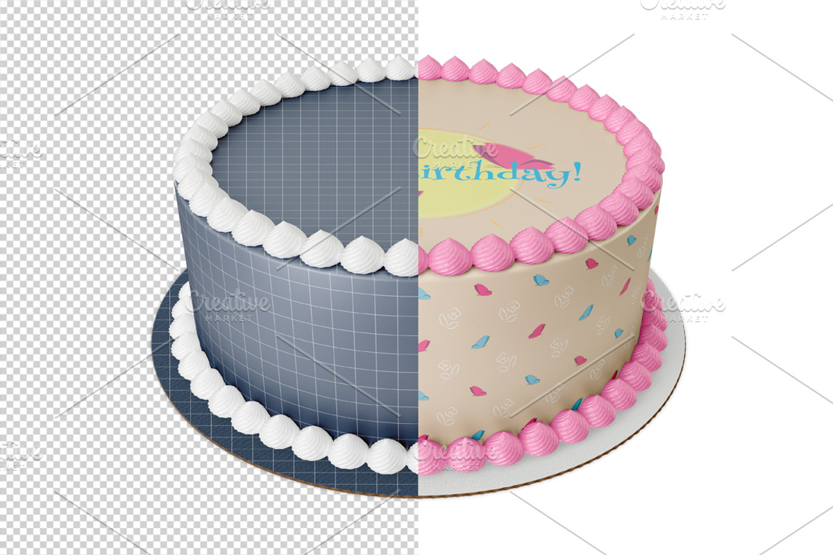 Edible cake Mockup set. PSD mockup., a Product Mockup by NatalyaZelenova (Photo 4 of 6)