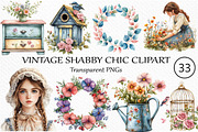 Vintage Shabby Chic Clipart Bundle, an Illustration by Craft Nest (Thumbnail 1 of 6)
