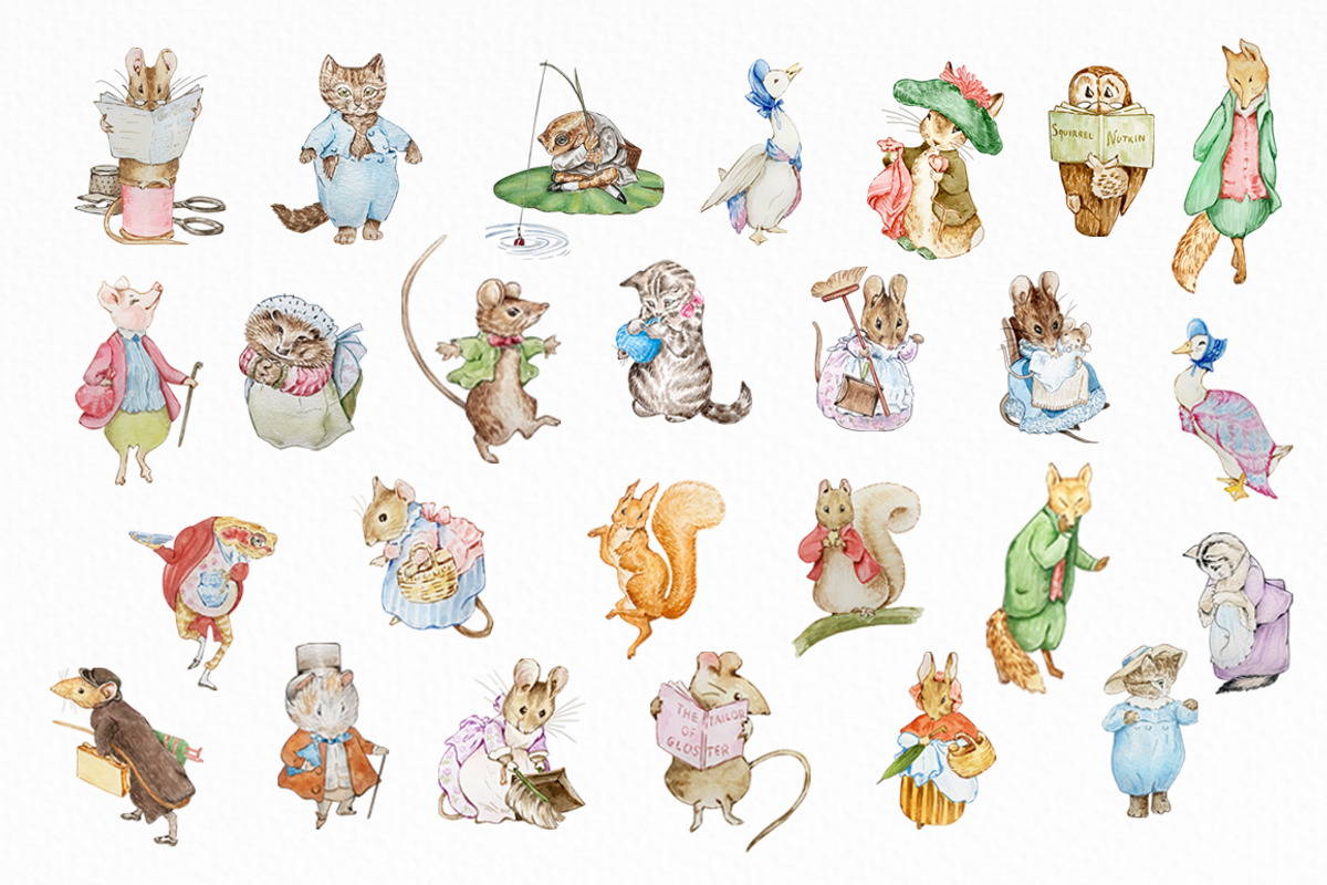 Watercolor Beatrix Potter Clipart, an Animal Illustration by SvetaArtStore (Photo 3 of 5)