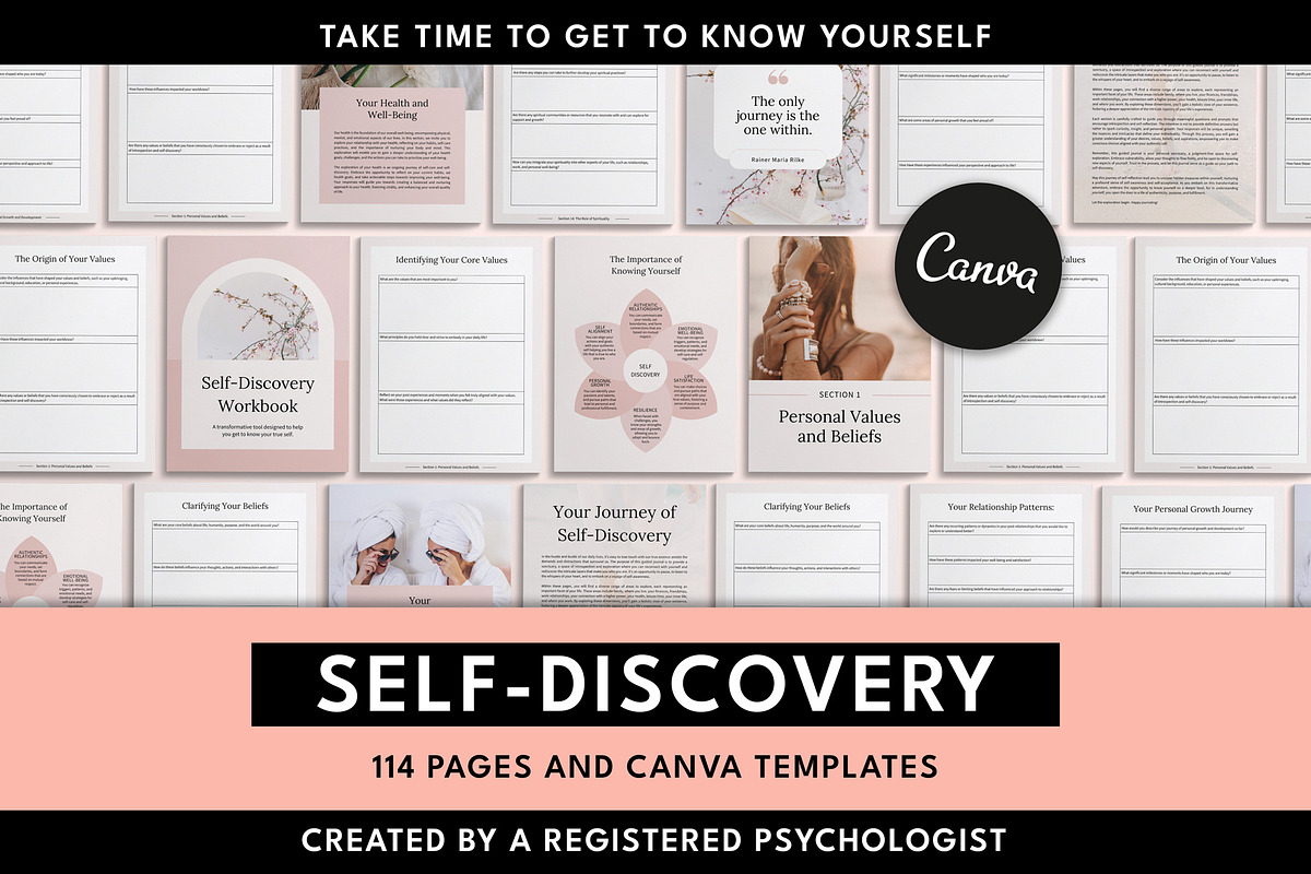 Self-Discovery eBook Canva Templates, a Templates & Theme by Miri Campbell (Photo 1 of 10)