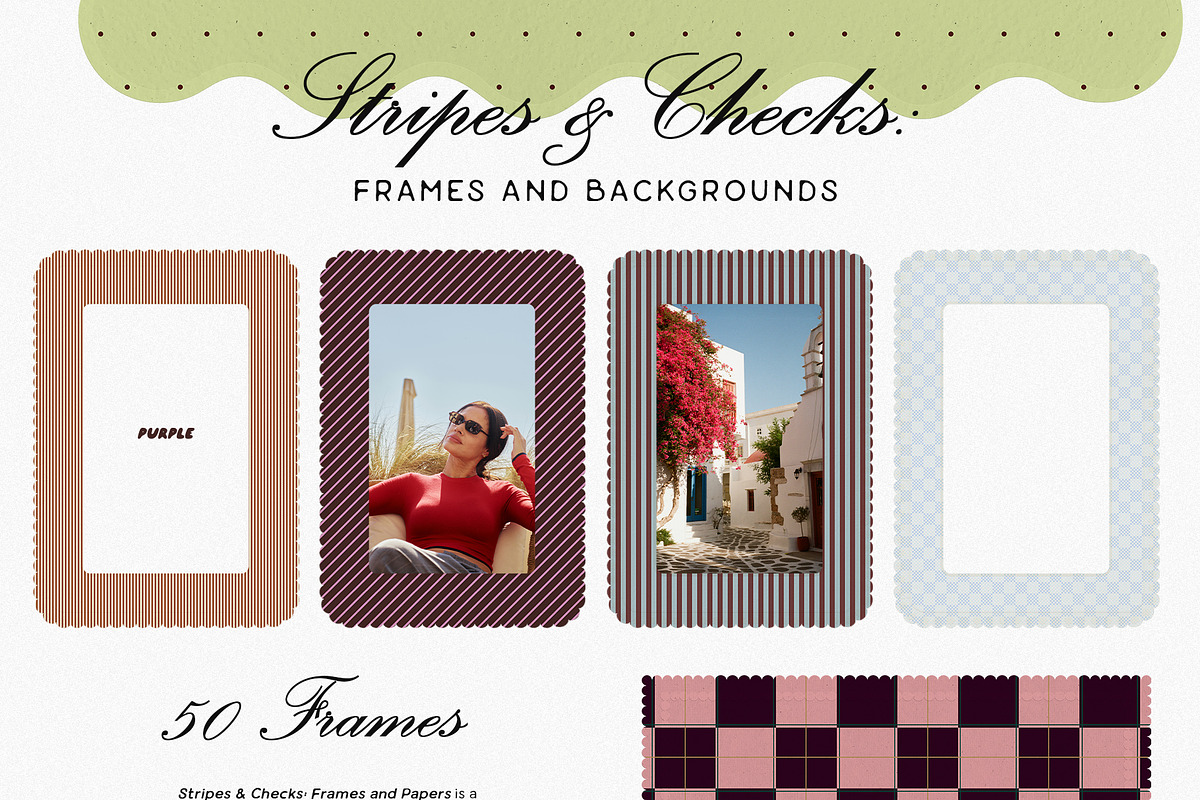 Stripes & Checks: Frames Backgrounds, a Texture Graphic by Purple (Photo 10 of 15)