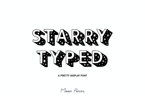 Starry Typed - Hand drawn OTF font preview 7
