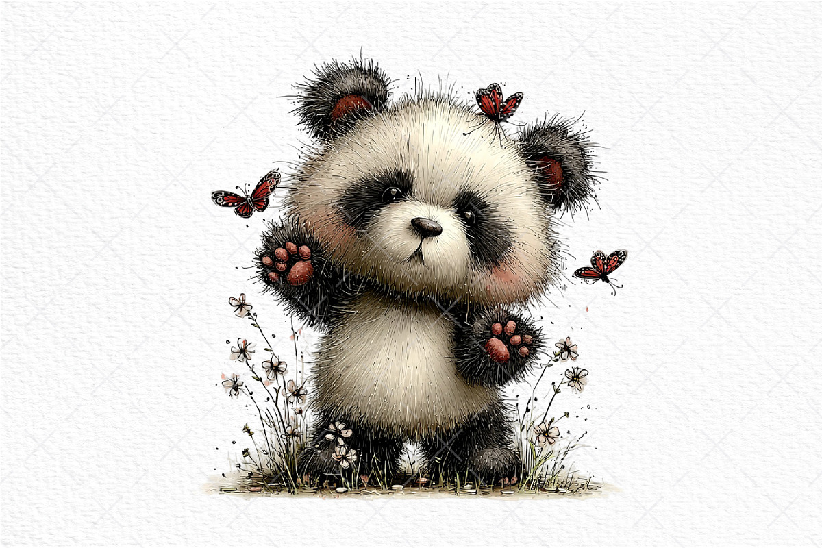 Watercolor Spring Panda Clipart, an Illustration by Craft Nest (Photo 11 of 11)