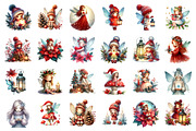 Watercolor Christmas Fairy Clipart, an Illustration by SinaCreation (Thumbnail 2 of 7)