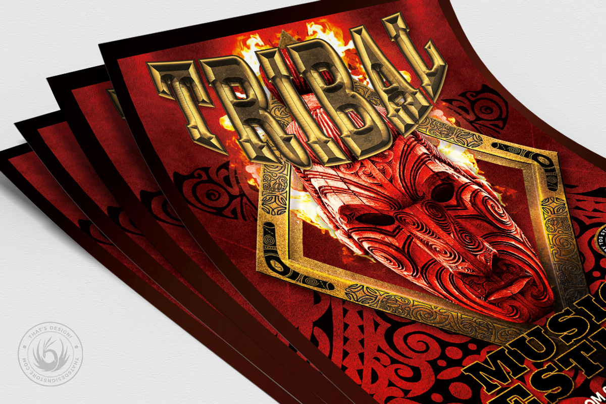 Tribal Music Festival Flyer Template, a Flyer Template by ThatsDesignArt (Photo 5 of 8)