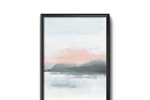 Minimalist Watercolor Landscapes