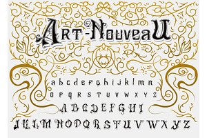 Victorian Font in ancient, a Decorative Illustration by Arthur Balitskiy