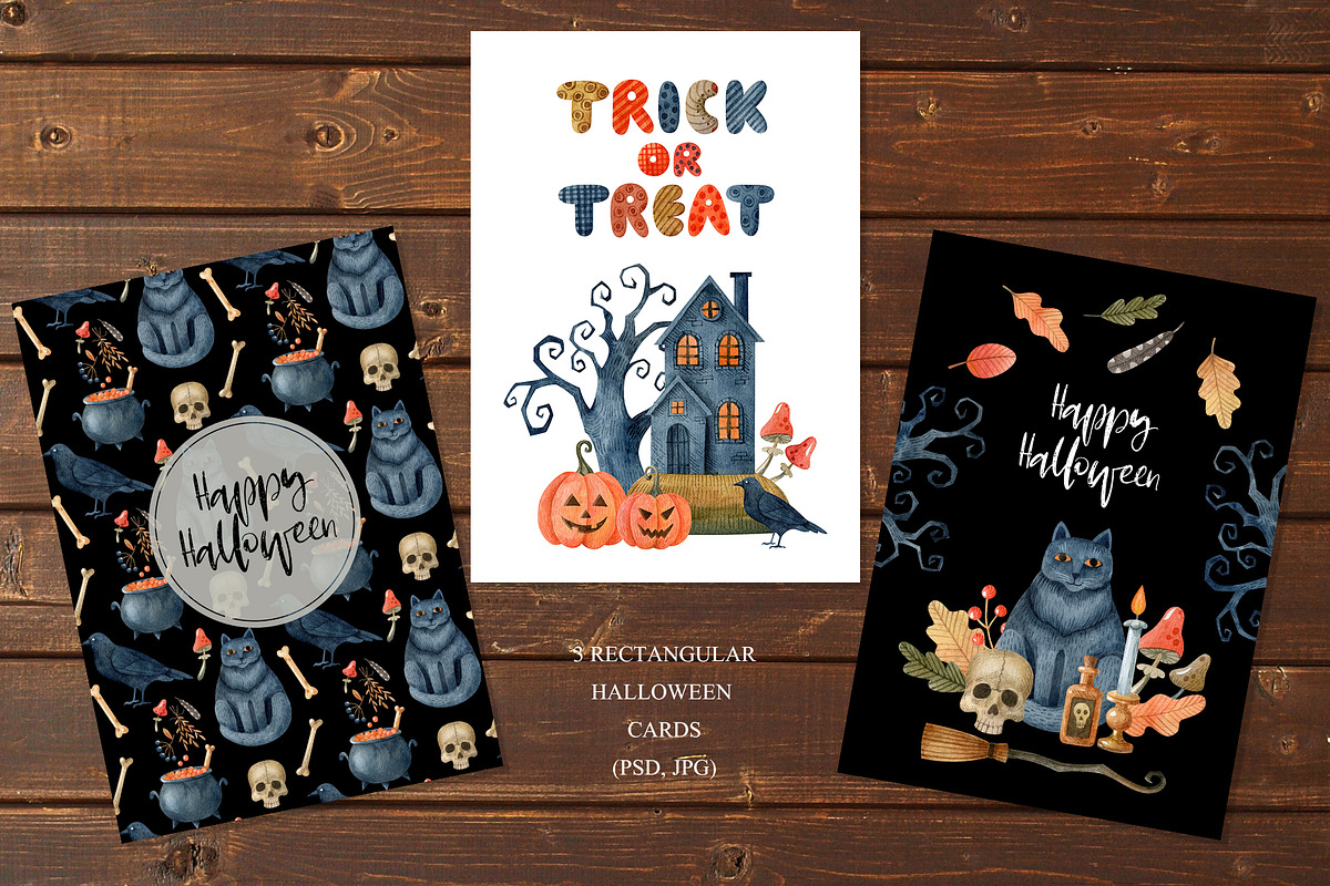 Happy Halloween watercolor set, a Decorative Illustration by Natalia Fedorova (Photo 6 of 14)