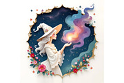 White Magic Witch, a Person Illustration by Sharon Schwalbe (Thumbnail 2 of 2)