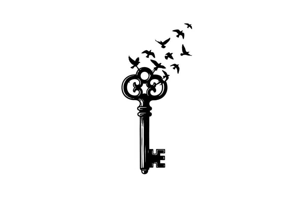 50 Flying Keys Silhouette Vector Bun, an Illustration by Designs_River (Photo 17 of 51)